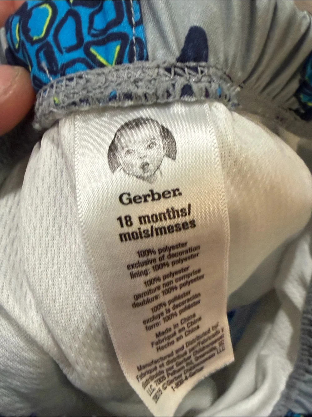Gerber Baby boy long-sleeve turtle-print rash guard & swim trunks 18 Months
